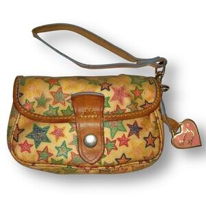 Vintage Dooney & Bourke Y2K Stars Wristlet Multicolor Leather